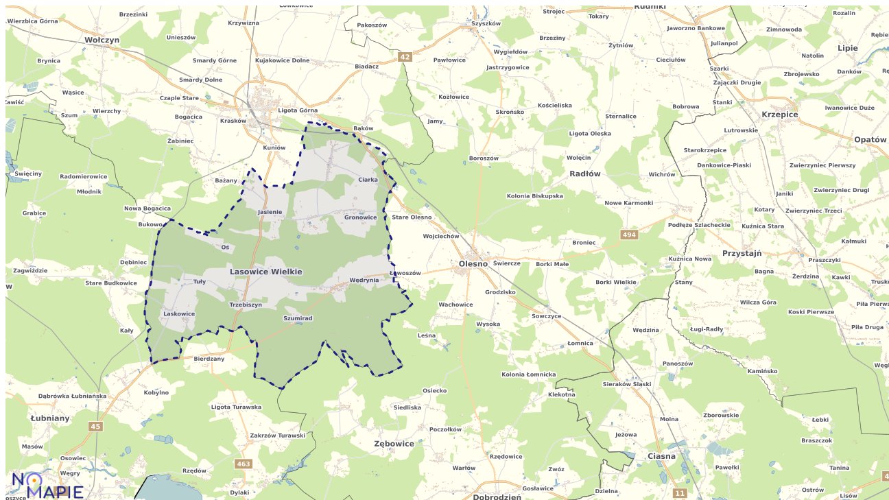 Mapa wyborów do sejmu Lasowice Wielkie